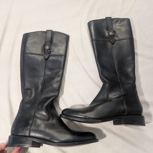 Frye Black Tall Leather Riding Boots